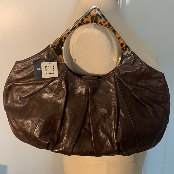 Liz Claiborne Vintage Rare Brown Leather Bag - Picture 3 of 10